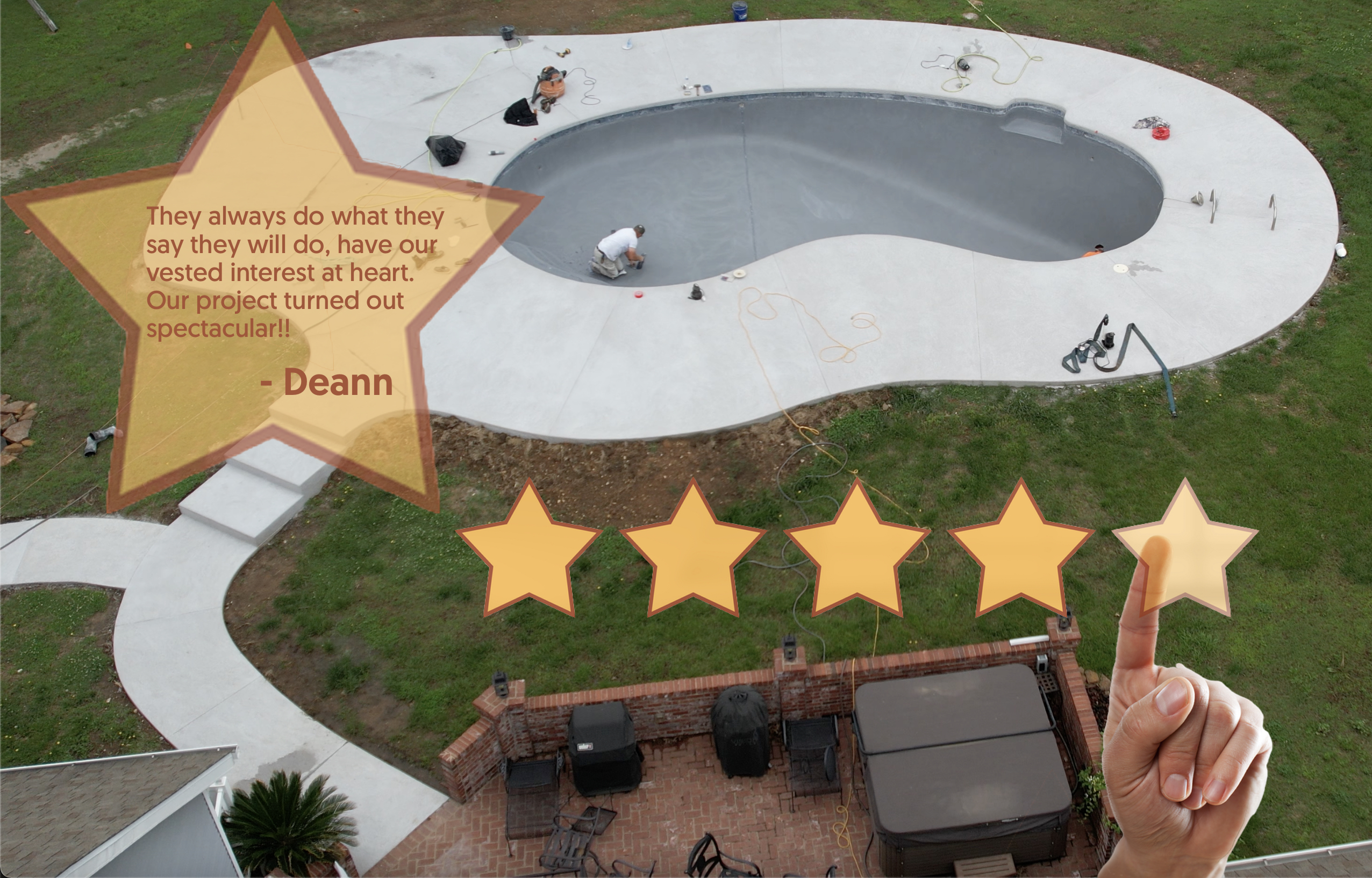 Custom pool build with 5-star review from Deann