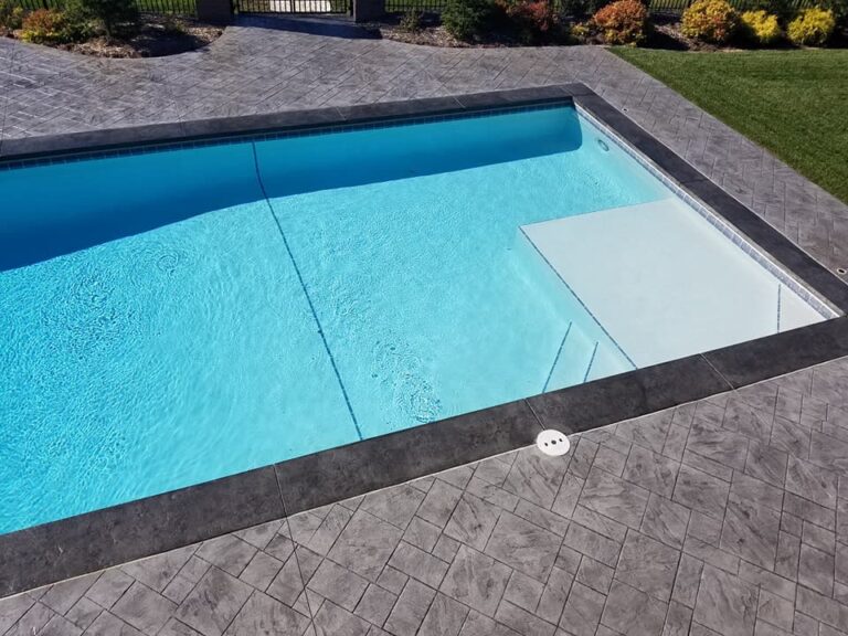 Stamped concrete grey scale
